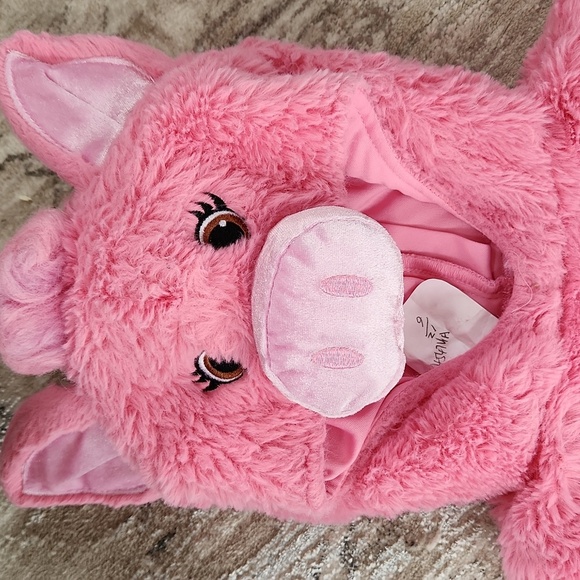 Pink Fuzzy Pig Hoodie, size 6-12 months - Picture 2 of 7